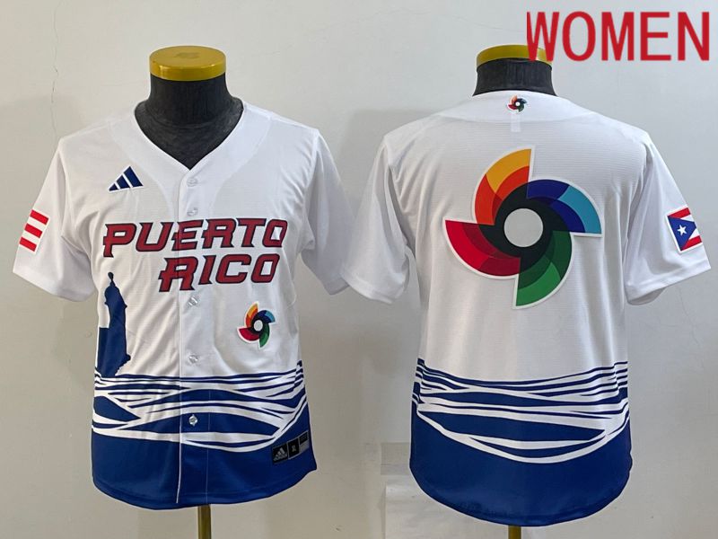 Women 2023 World Cub Blank White MLB Jersey5